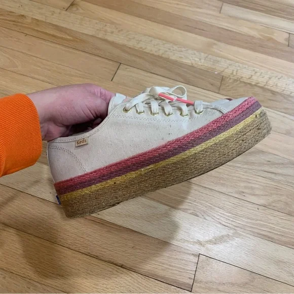 Keds x Kate Spade New York Triple Up Neon Raffia Platform Sneakers Size 7 - Picture 9 of 11